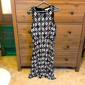 Loft multicolor knee length sleeveless dress